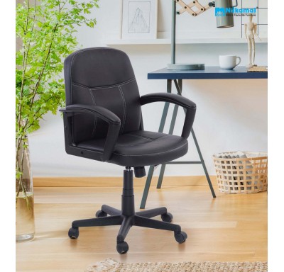 Mayor  Low Back Chair Leatherette - Black
